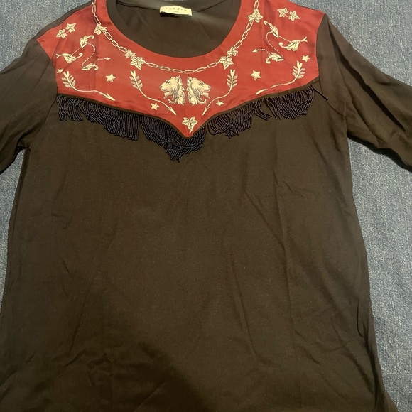 Sandro yoke tee with beaded fringe detail ! - Picture 5 of 7